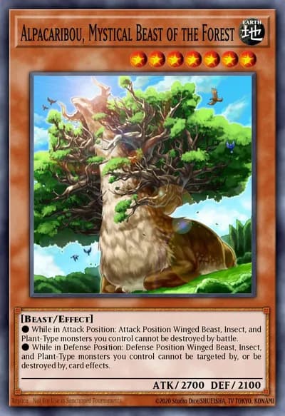 Alpacaribou, Besta Mística da Floresta — Carta Yu-Gi-Oh!