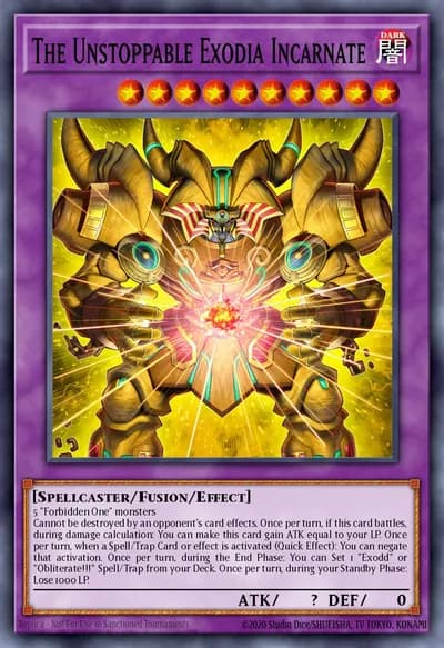 O Incansável Exodia Encarnado — Carta Yu-Gi-Oh!