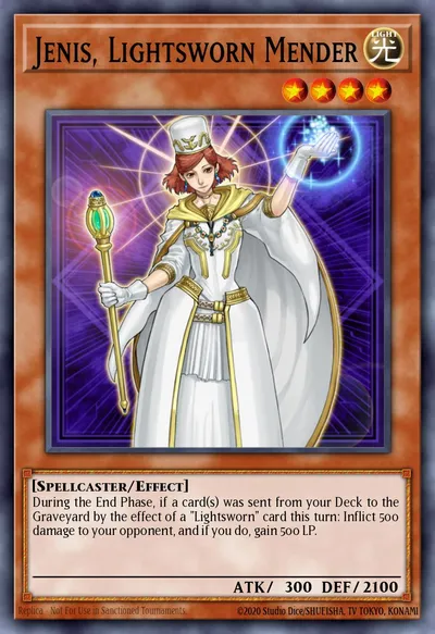 Jenis, Remendadora Luminosa — Carta Yu-Gi-Oh!