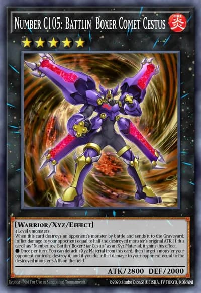 Número C105: Battlin' Boxer Comet Cestus — Carta Yu-Gi-Oh!