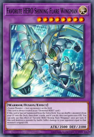 Favorite HERO Shining Flare Wingman — Carta Yu-Gi-Oh!