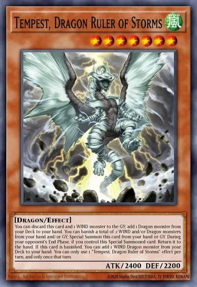 Tempest, o Dragão Regente das Tempestades — Carta Yu-Gi-Oh!