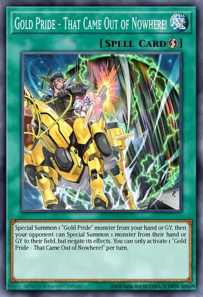 Gold Pride - Isso Veio do Nada! — Carta Yu-Gi-Oh!