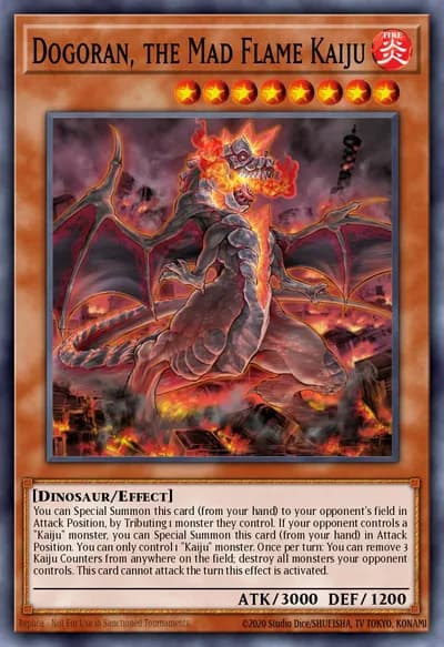 Dogoran, o Kaiju da Chama Enfurecida — Carta Yu-Gi-Oh!