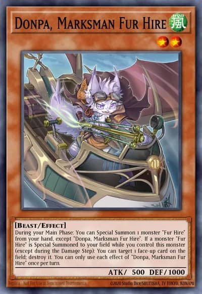 Donpa, Marksman Fur Hire — Carta Yu-Gi-Oh!