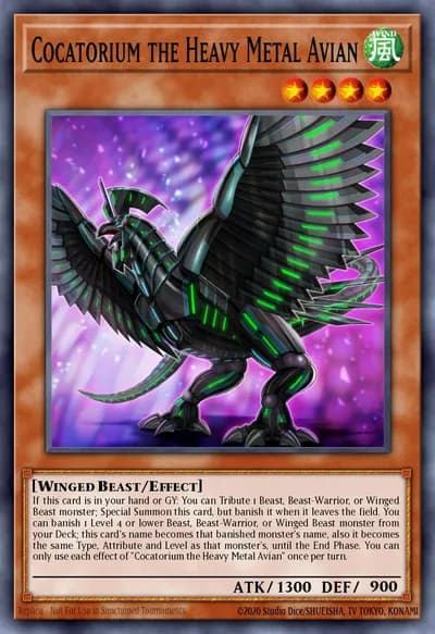Cocatorium, a Ave Heavy Metal — Carta Yu-Gi-Oh!