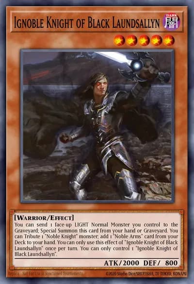 Ignoble Knight of Black Laundsallyn — Carta Yu-Gi-Oh!