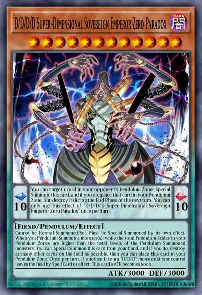 D/D/D/D Super-Dimensional Sovereign Emperor Zero Paradox — Carta Yu-Gi-Oh!