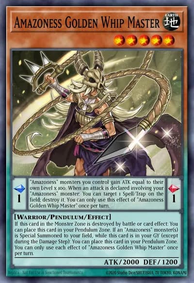Mestra do Chicote Dourado Amazoness — Carta Yu-Gi-Oh!